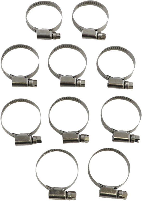 PARTS UNLIMITED Hose Clamps - Embossed - 20-32 mm - 10 Pack T03-6255-10