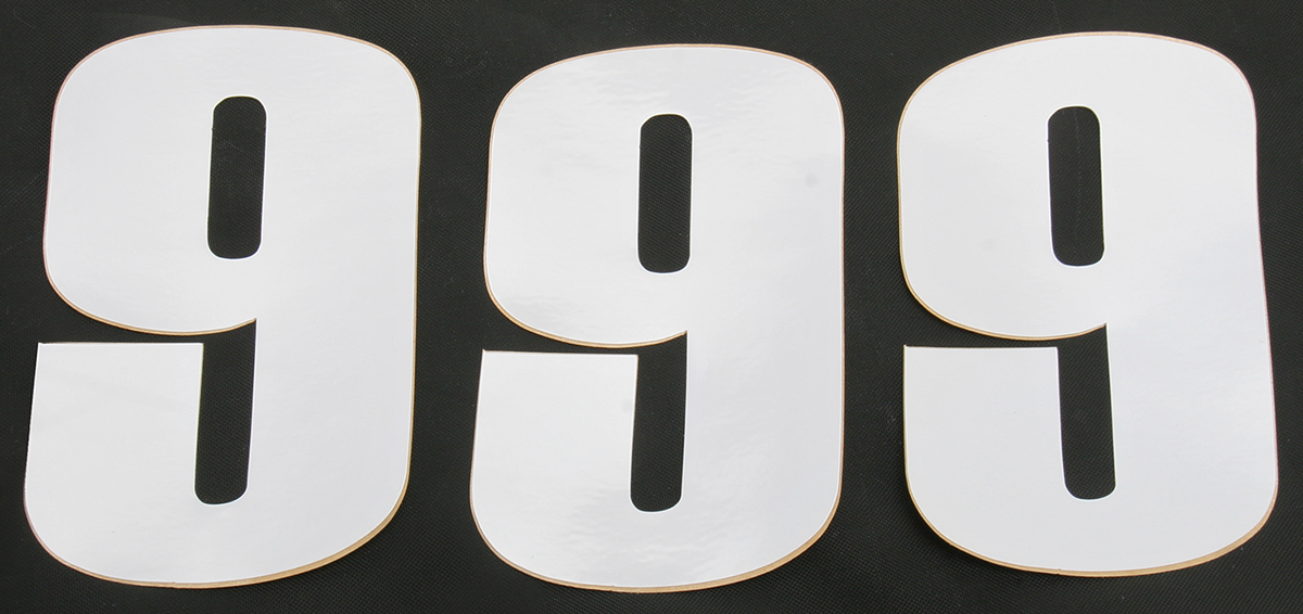 MOOSE OFFROAD Race Number 9 - White - 6" 80109