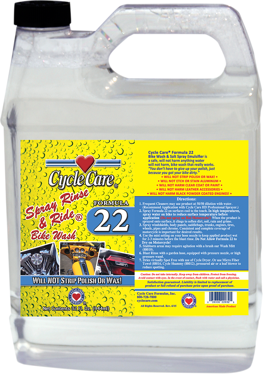 CYCLE CARE FORMULAS Formula 22 Spray & Ride - 1 U.S. gal. 22128
