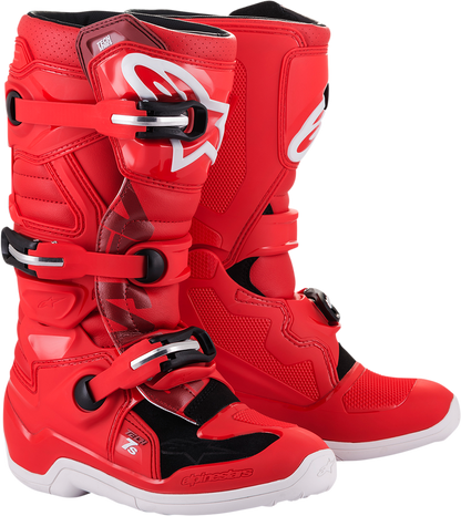 ALPINESTARS Youth Tech 7S Boots - Red - US 6 / EU 39 2015017-30-6