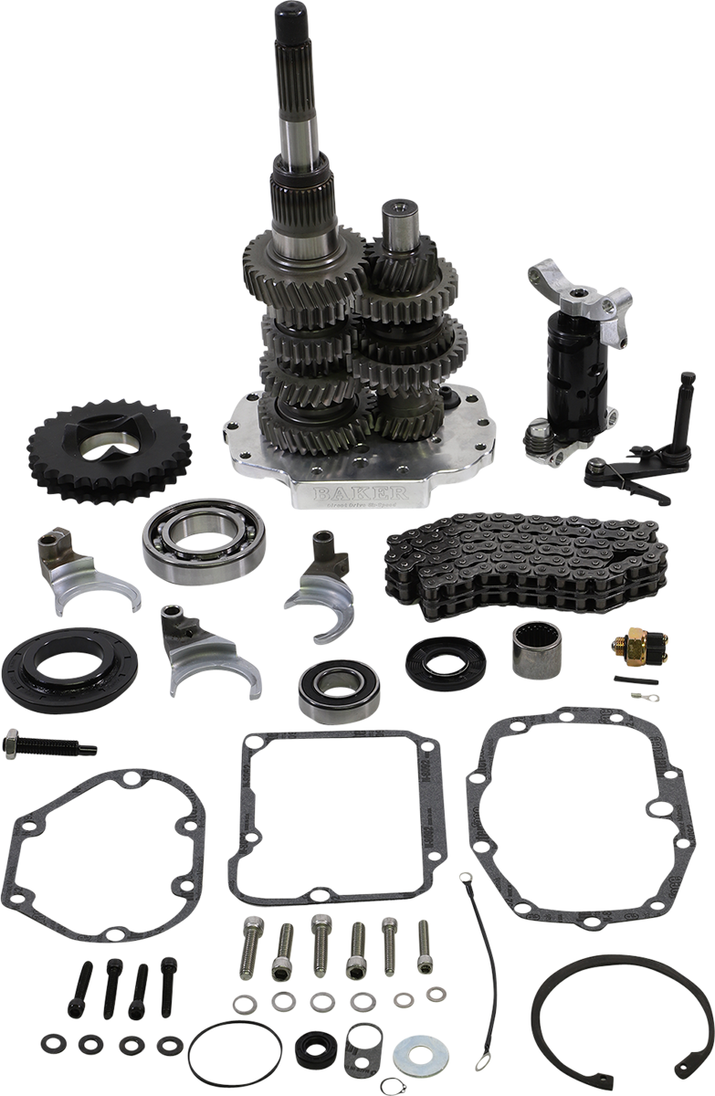 BAKER DRIVETRAIN Direct Drive Gear Set - 6-Speed - Polished - '90-'97 Harley-Davidson DD6-411-02