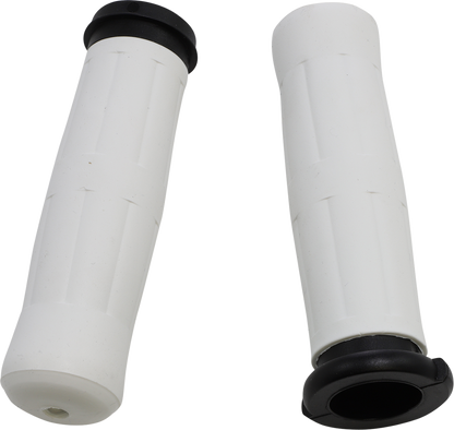 AVON GRIPS Old School Rubber Grips - Throttle-By-Wire - White OLD-69-WHITE-FL