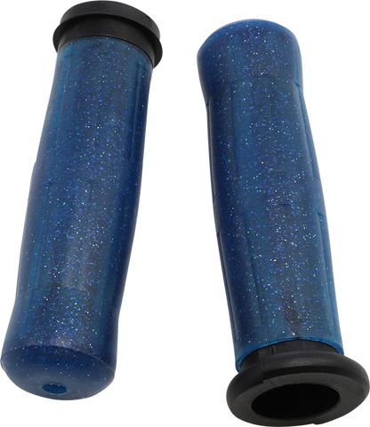 AVON GRIPS Old School Rubber Grips - Throttle-By-Wire - Sparkling Blue OLD-69-SBLUE-FL