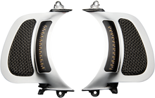 CUSTOM DYNAMICS LED Vent Insert - Amber/White - Chrome w/ Stainless Mesh CD-RG-V-AW2-C