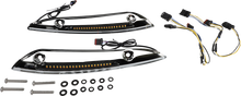 CUSTOM DYNAMICS Windshield Trim - Sequential Turn Signal - Chrome CD-RG-SWT-AW2-C