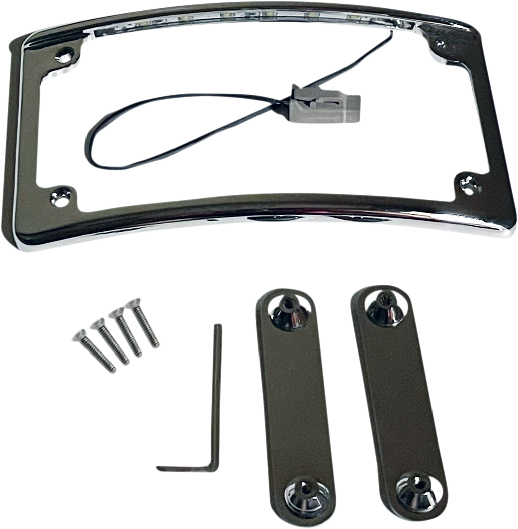 CUSTOM DYNAMICS License Plate Frame - LED - Chrome LPF-RAD-CVO-C