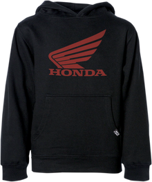 FACTORY EFFEX Youth Honda Wing Pullover Hoodie - Black - Large 25-88344