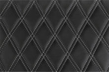 DRAG SPECIALTIES SEATS Extended Reach Predator III Seat - Double Diamond - Black w/ Silver Stitching - FL '99-'07 08011370