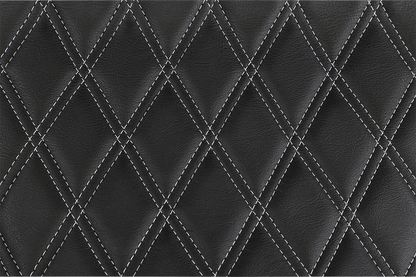 DRAG SPECIALTIES SEATS Extended Reach Predator III Seat - Double Diamond - Black w/ Silver Stitching - FL '99-'07 08011370