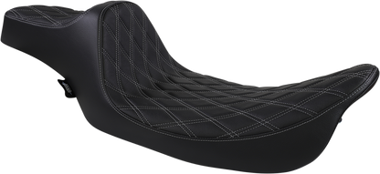 DRAG SPECIALTIES SEATS Extended Reach Predator III Seat - Double Diamond - Black w/ Silver Stitching - FL '99-'07 08011370
