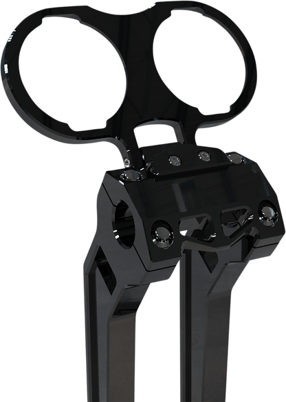 LA CHOPPERS Gauge Mount - Dual - Black - Dyna/Sportster LA-7397-02B