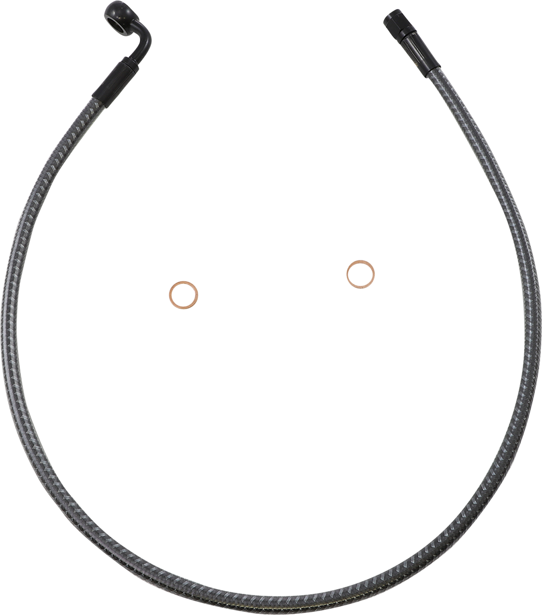 MAGNUM SHIELDING Brake Line - Front - 10 mm - 90° - 28" - KARBONFIBR AS77228