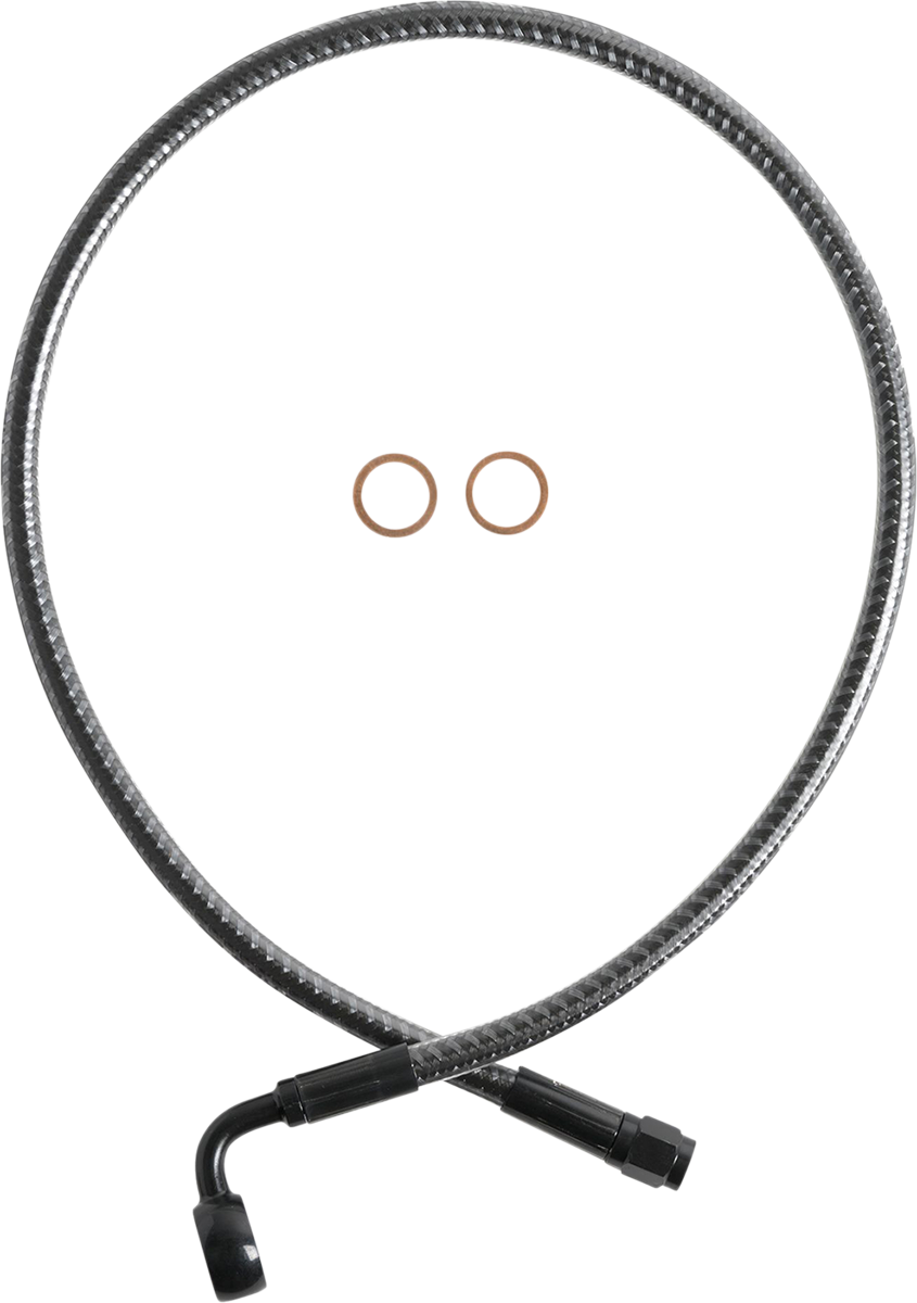 MAGNUM SHIELDING Brake Line - Front - 12 mm - 90° - 26" - KARBONFIBR AS778026