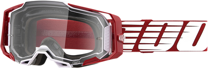 100% Armega Goggle - Oversized Deep Red - Clear Lens 50004-00009