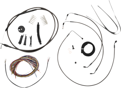 LA CHOPPERS Complete Midnight Braided Cable Kit - Quick Connect - 12"-14" Handlebars - ABS - '18-'22 Softail LA-8155KT2-13M