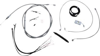 LA CHOPPERS Complete Stainless Braided Handlebar Cable/Brake Line Kit - 12"-14" Handlebars - '18-'22 Softail LA-8156KT2-13