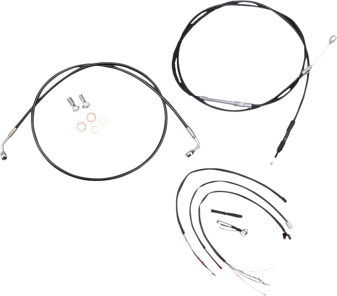 LA CHOPPERS Complete Black Vinyl Braided Handlebar Cable/Brake Line Kit - 12"-14" Handlebars - '18-'22 Softail LA-8156KT2-13B