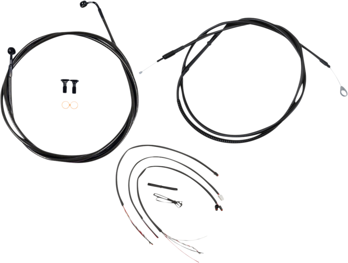 LA CHOPPERS Complete Midnight Braided Cable Kit - Quick Connect - 12"-14" Handlebars - '18-'22 Softail LA-8156KT2-13M
