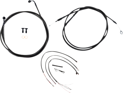 LA CHOPPERS Complete Midnight Braided Cable Kit - Quick Connect - 12"-14" Handlebars - '18-'22 Softail LA-8156KT2-13M