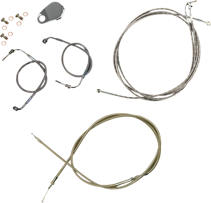 LA CHOPPERS Standard Stainless Braided Handlebar Cable/Brake Line Kit - Mini Ape Hangers - '18-'24 Softail LA-8157KT-08