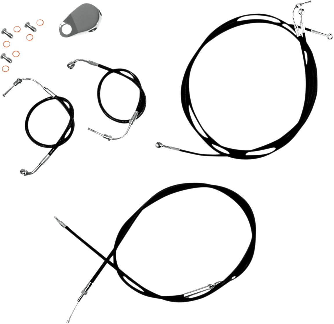 LA CHOPPERS Standard Black Vinyl Handlebar Cable/Brake Line Kit - Mini Ape Hangers - '18-'24 Softail LA-8157KT-08B