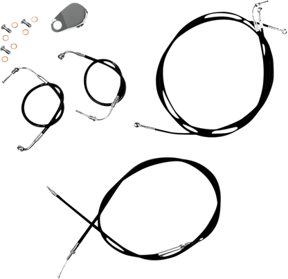 LA CHOPPERS Standard Black Vinyl Handlebar Cable/Brake Line Kit - Mini Ape Hangers - '18-'24 Softail LA-8157KT-08B
