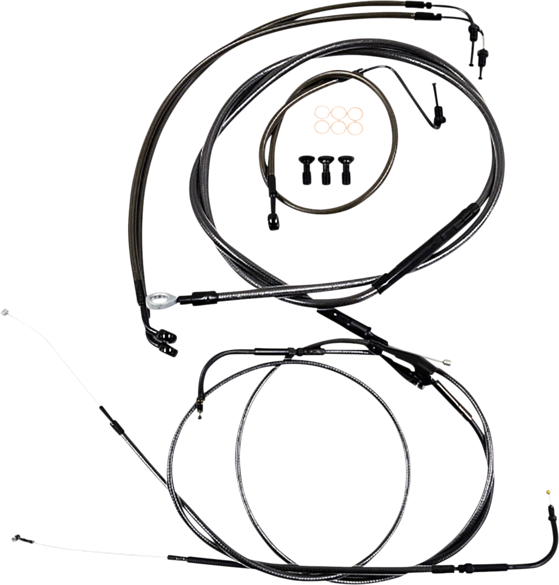 LA CHOPPERS Handlebar Cable/Brake Line Kit - Quick Connect - Mini Ape Hangers - Midnight - '18-'24 Softail LA-8157KT-08M