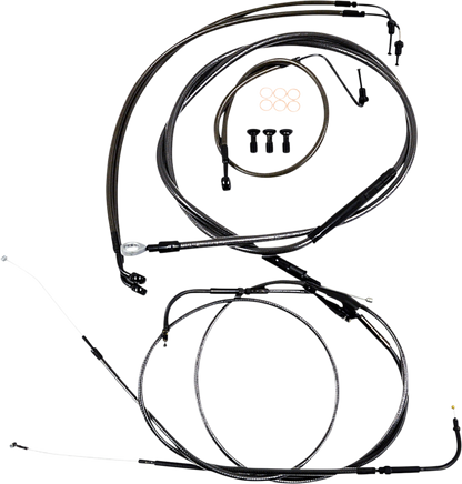 LA CHOPPERS Handlebar Cable/Brake Line Kit - Quick Connect - Mini Ape Hangers - Midnight - '18-'24 Softail LA-8157KT-08M