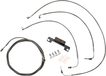 LA CHOPPERS Standard Stainless Braided Handlebar Cable/Brake Line Kit - Stock Ape Hangers - '21-'22 FLH LA-8056KT-08
