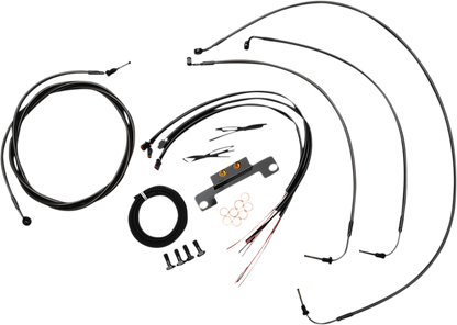 LA CHOPPERS Complete Midnight Braided Cable Kit - Stock Handlebars - ABS - '21-'22 Touring LA-8056KT2-08M