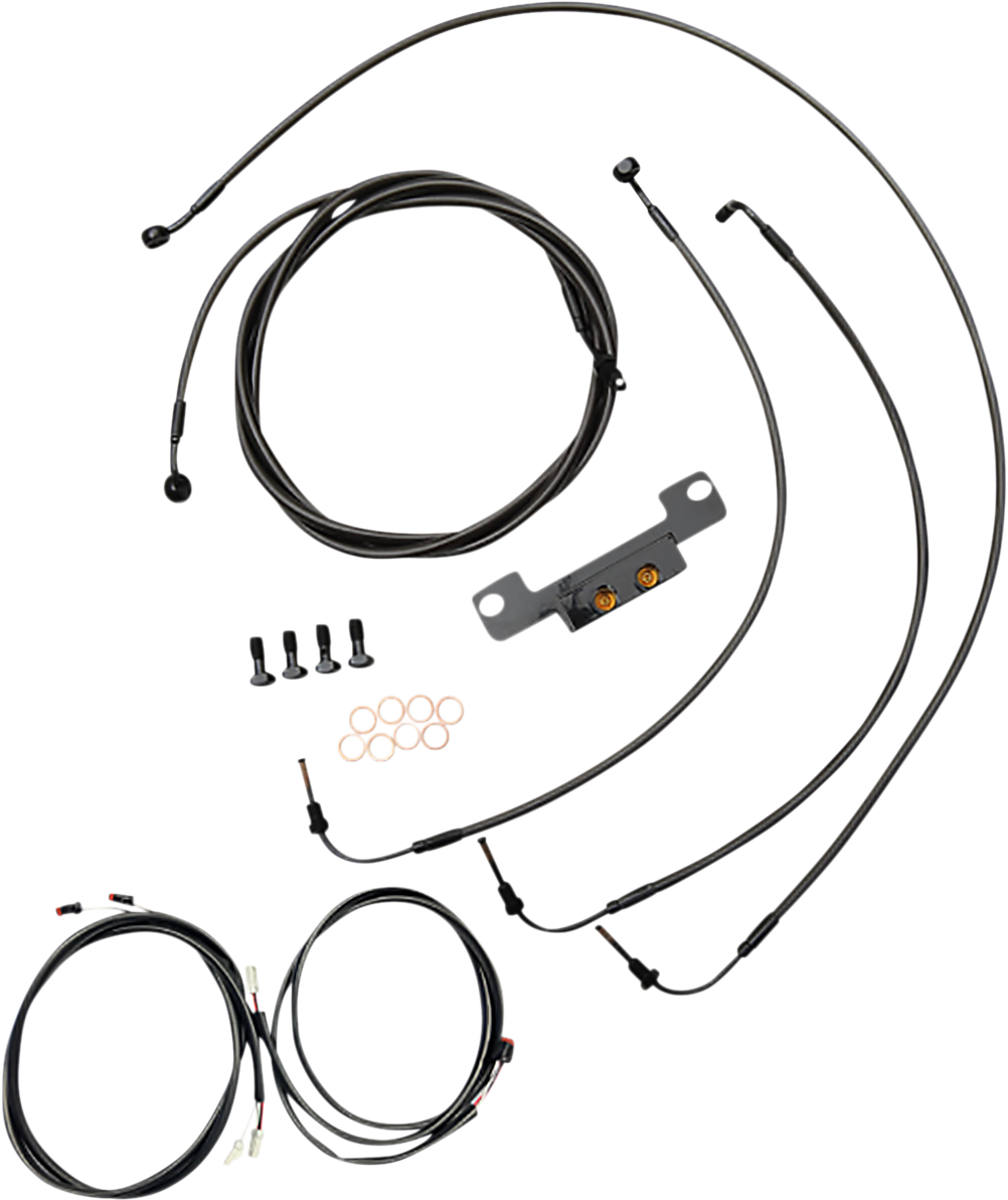 LA CHOPPERS Complete Plug-and-Play Cable Kit - Stock Handlebars - '21-'22 FLH - ABS - Midnight LA-8056KT3-08M