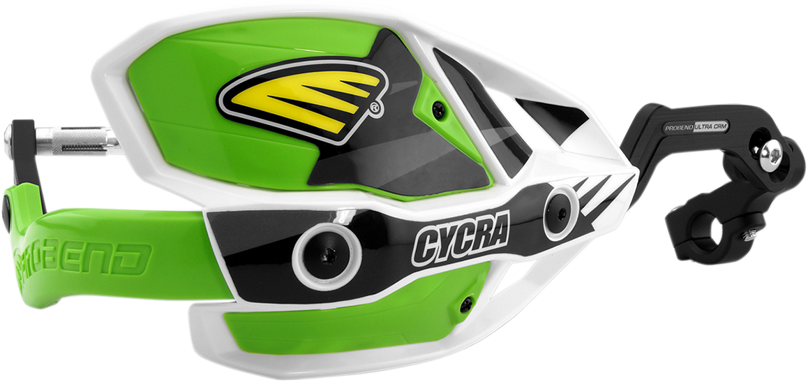 CYCRA Ultra Probend CRM Wrap Around Handguards for 1-1/8" Handlebars - White/Green 1CYC-7408-72X