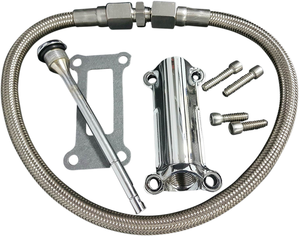 DRAG SPECIALTIES Engine Oil Spout Kit - Chrome - 99'-01' Touring 323056