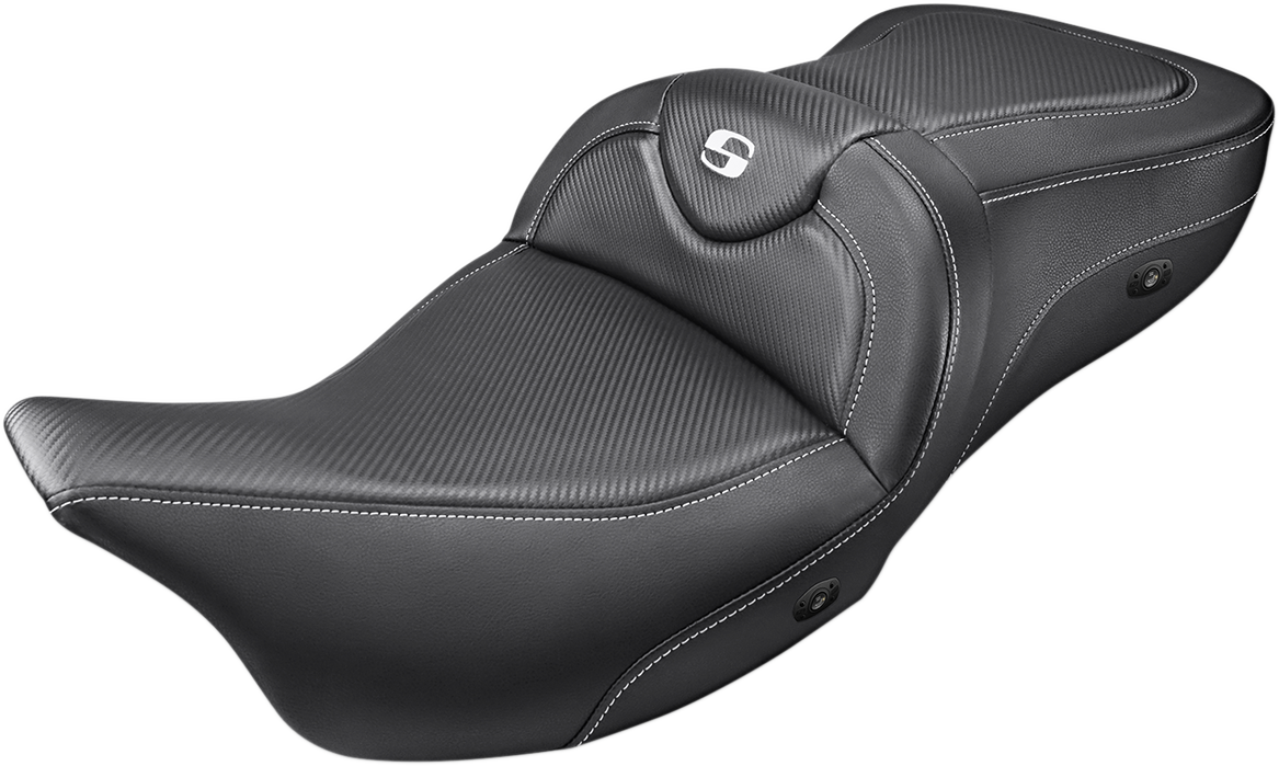 SADDLEMEN Heated Roadsofa™ Seat - Carbon Fiber - without Backrest -FL '08-'24 808-07B-185HCT