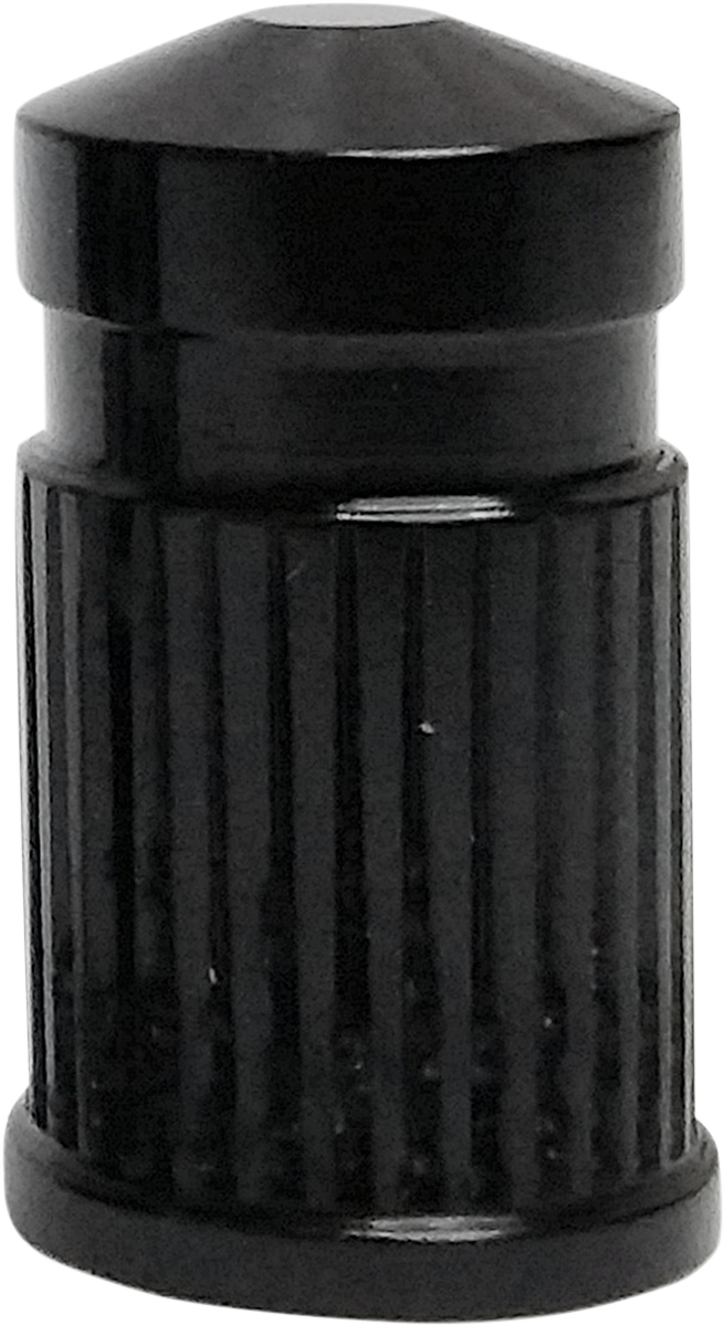 AVON GRIPS Valve Stem Cap - Round - Black - Anodized SVC-307-ANO