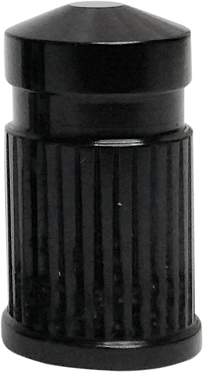AVON GRIPS Valve Stem Cap - Round - Black - Anodized SVC-307-ANO
