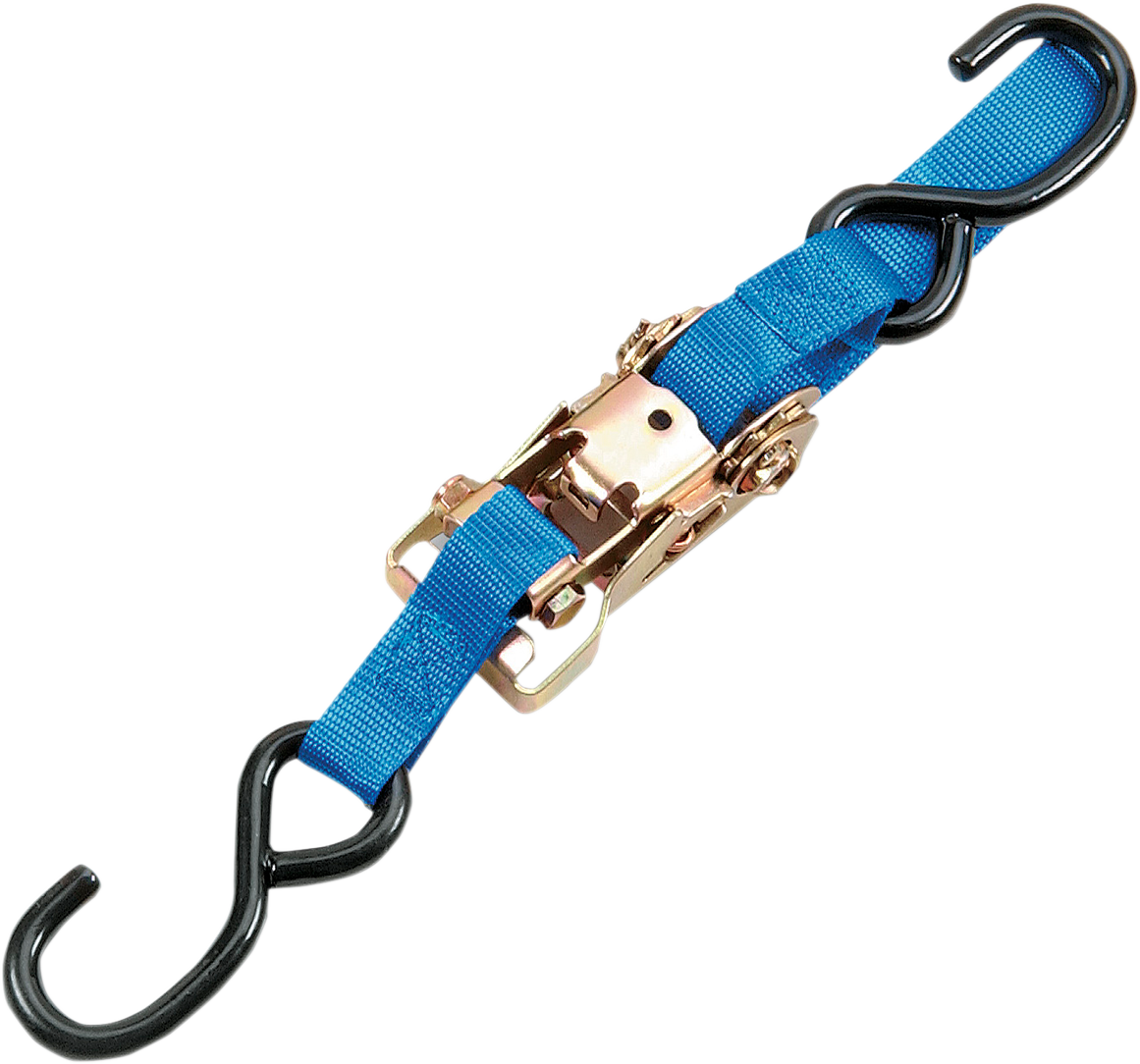 PARTS UNLIMITED Heavy-Duty Ratchet Tie-Down - 1-1/2" x 6' - Blue 3920-0082
