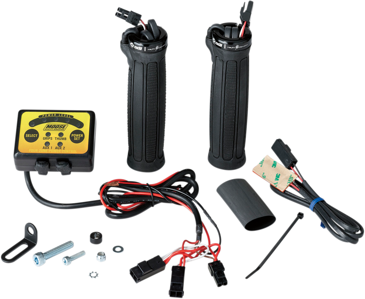 MOOSE OFFROAD Clamp-On Quad Zone Heated Grip Kit for ATVs 215072