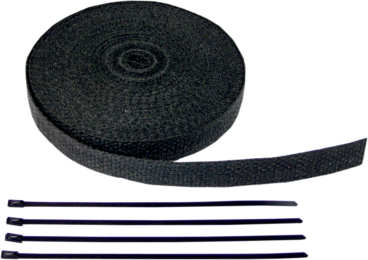 CYCLE PERFORMANCE PROD. Fiberglass Exhaust Wrap Kit - Black - 1" x 50' CPP/9044B