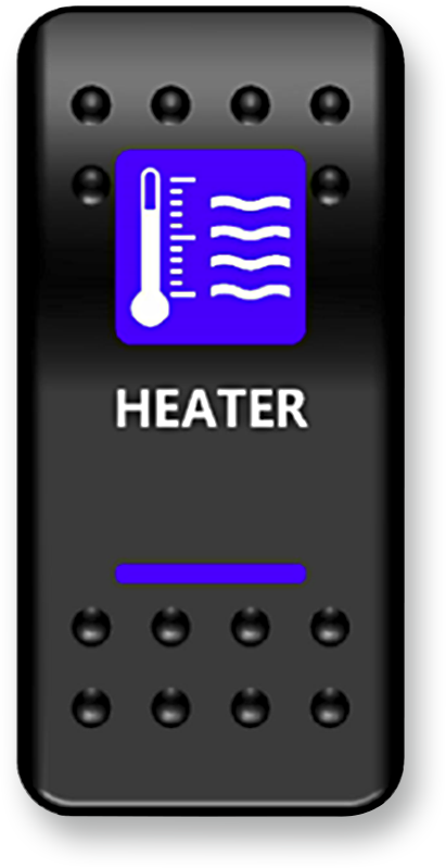 MOOSE OFFROAD Rocker Switch - Heater - Blue HTR-PWR