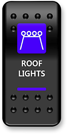 MOOSE OFFROAD Rocker Switch - Roof Light - Blue RFL-PWR