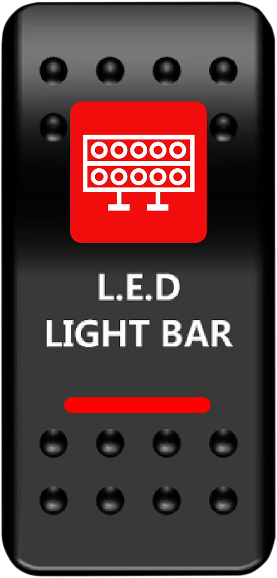 MOOSE OFFROAD Rocker Switch - Lightbar - Red LLB-PWR-R
