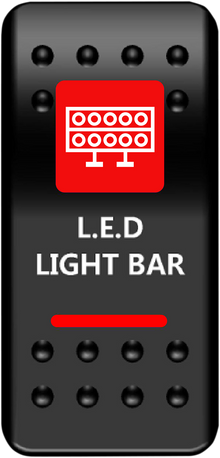 MOOSE OFFROAD Rocker Switch - Lightbar - Red LLB-PWR-R