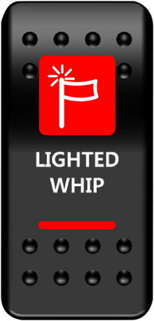 MOOSE OFFROAD Rocker Switch - Lighted Whip - Red WHP-PWR-R