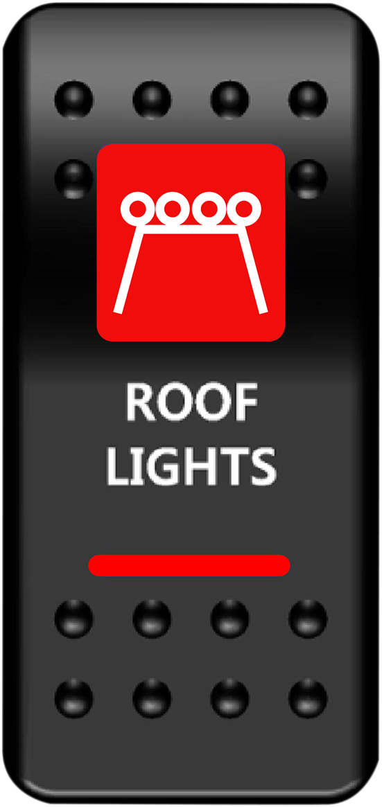 MOOSE OFFROAD Rocker Switch - Roof Light - Red RFL-PWR-R