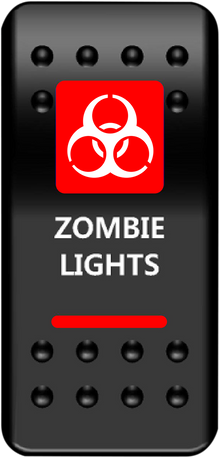 MOOSE OFFROAD Rocker Switch - Zombie Lights - Red ZMB-PWR-R