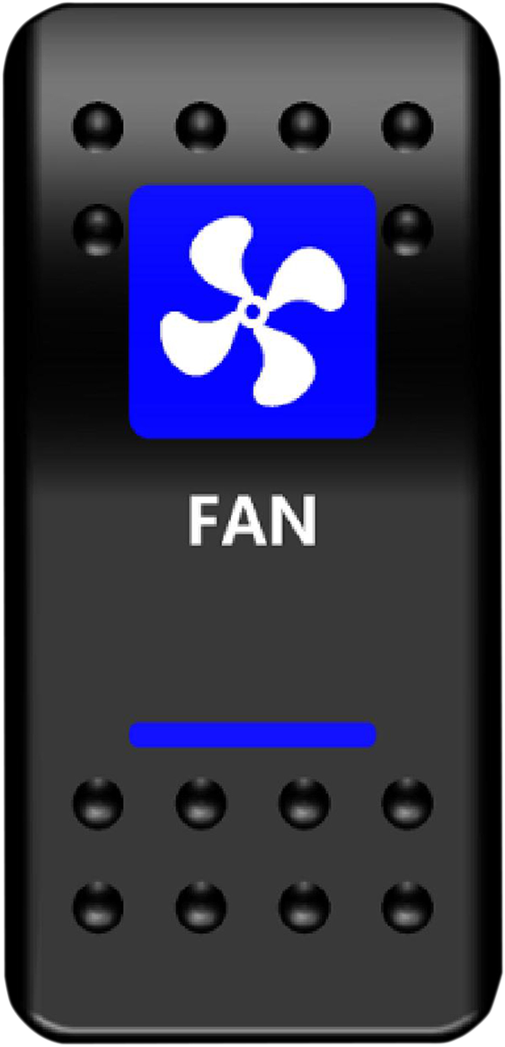 MOOSE OFFROAD Rocker Switch - Fan - Blue FAN-PWR