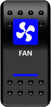 MOOSE OFFROAD Rocker Switch - Fan - Blue FAN-PWR