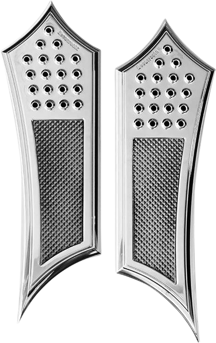 ACCUTRONIX Front Floorboards - Extended - Chrome - Knurled - FL FBF01-KDIC