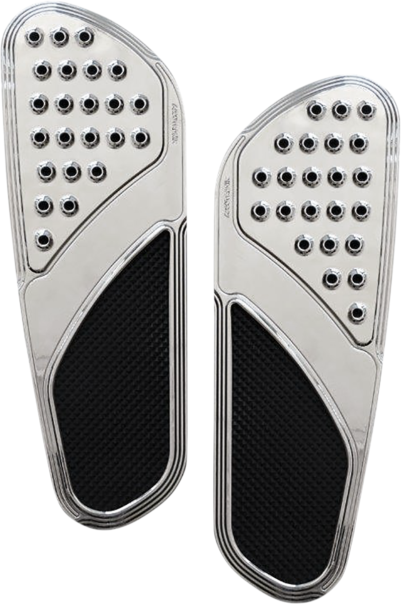 ACCUTRONIX Front Floorboards - Extended - Chrome w/ Rubber Inserts - FL FBF01-DVC